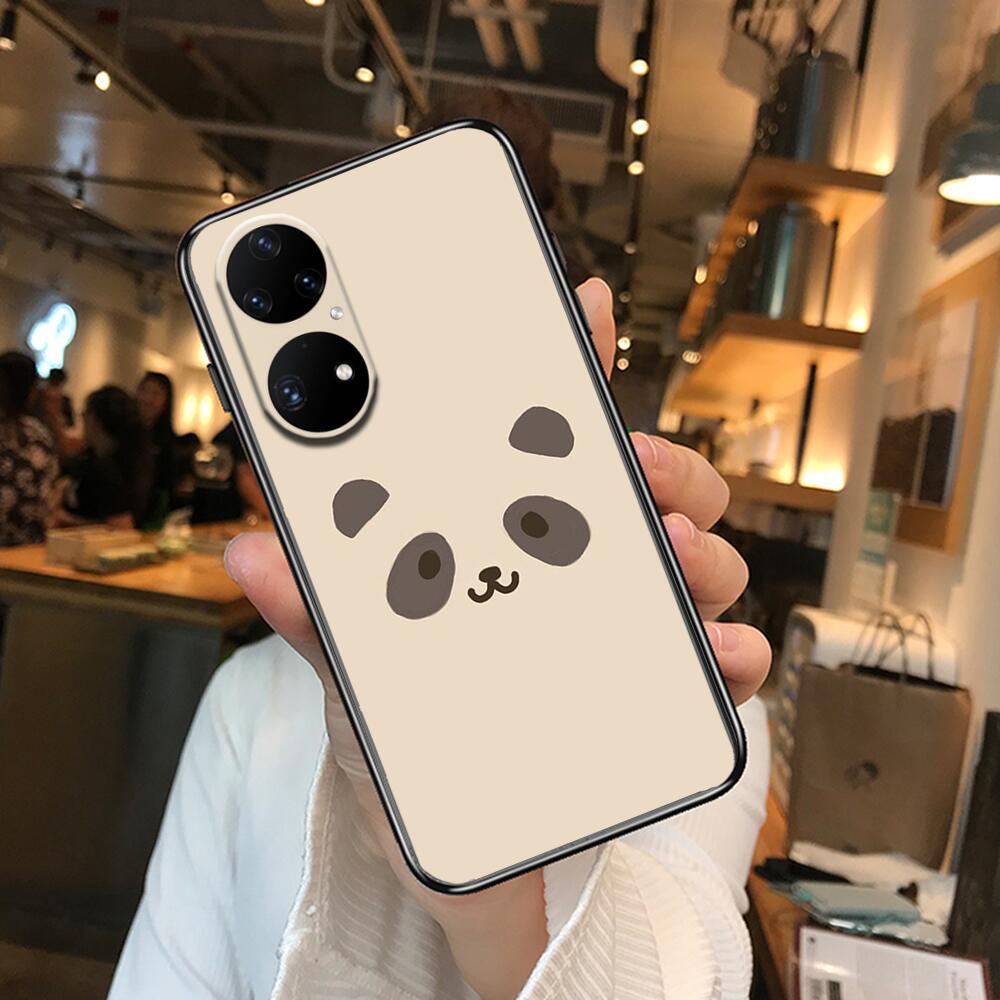 Super roztomilé pouzdro na telefon Panda pro Huawei p50 P40 p30 P20 10 9 8 Lite E Pro Plus Black Etui Coque Painting Hoesjes comic fas