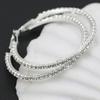 1 Pair Cirle Earrings Rhinestone Decor Jewelry Alloy Women Big Hoop Earrings for Birthday Pary