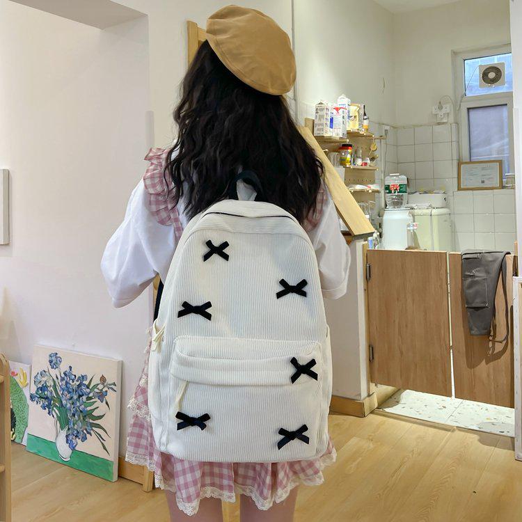 High-Value Japanese-Inspired Women's Backpack with Cute Bow – Stylish for College or High School Students