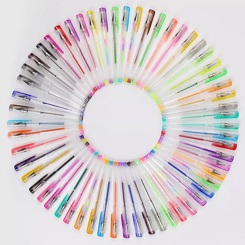 100 Gel Pen Set Metallic Pastel Glitter Gel Pens for Adult Kids Colouring Book