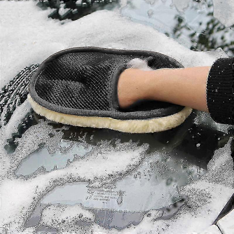 Car care cleaning wool gloves, soft car wash gloves and brushes, portable sponge polishing RV gloves