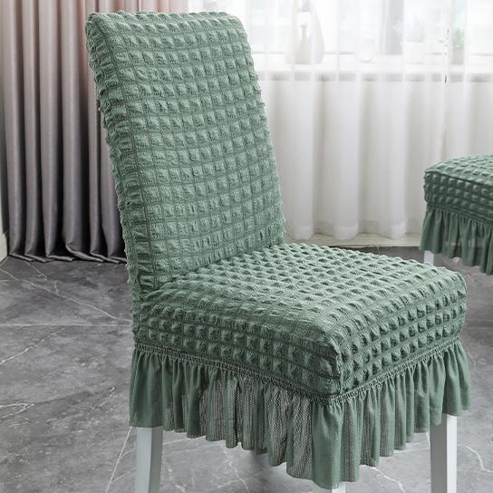 Household Elastic Integrated Dining Chair Cover Lace Skirt Hem Simple and Thickened Chair Cover Bubble Wrap Chair Cover