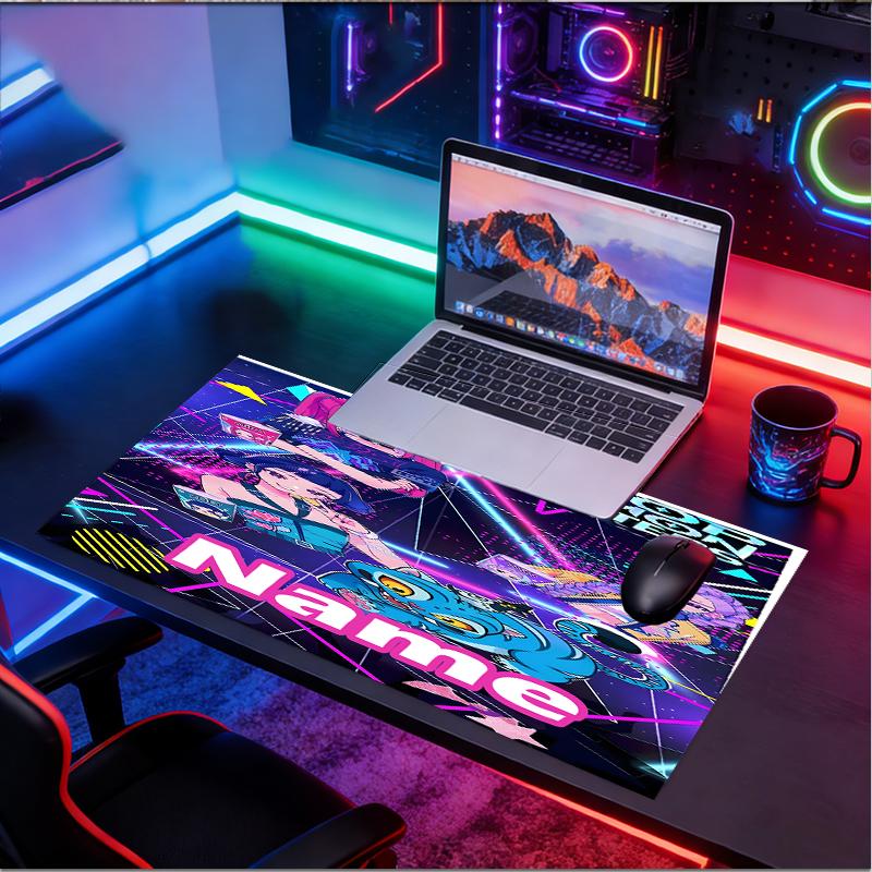 Tappetino per Mouse Personalizzato con Nome e Motivo Cacciatori di Demoni KPop, Tappetino da Scrivania per Laptop PC, Tappetino Decorativo per Scrivania per Casa, Tappetino per Tastiera, Regalo