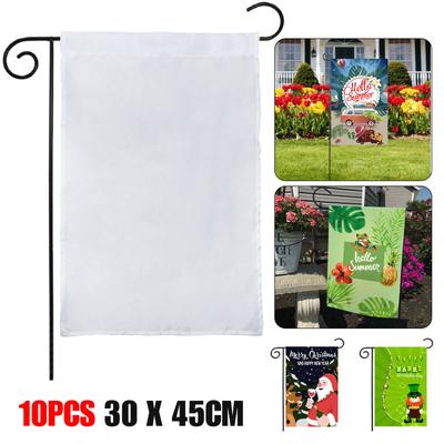 10pcs Polyester Blank Flag Garden Parade Banner Decoration 30x45cm For Schools Sports Clubs Gardens