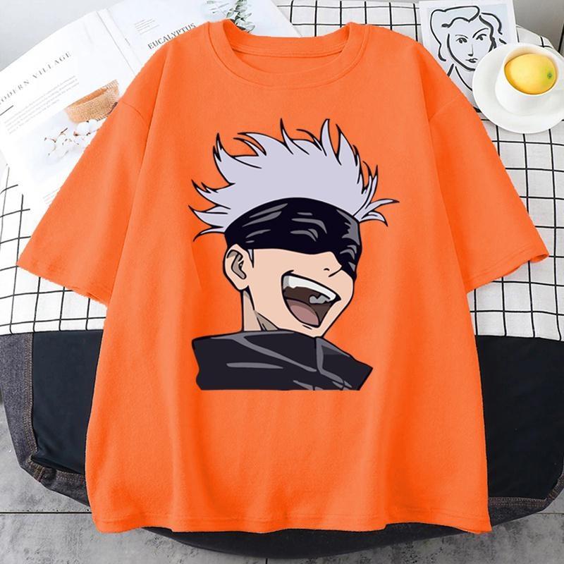 Anime T Shirt Funny Satoru Gojo Graphic Printed Short Sleeve Unisex Casual Personality Round Neck Loose Tees