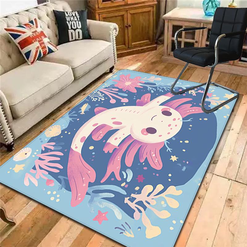 Axolotl Rug Floor Mat for Living Room or Bedroom Soft and Comfortable Carpet a Gift for Birthday and Holiday.
