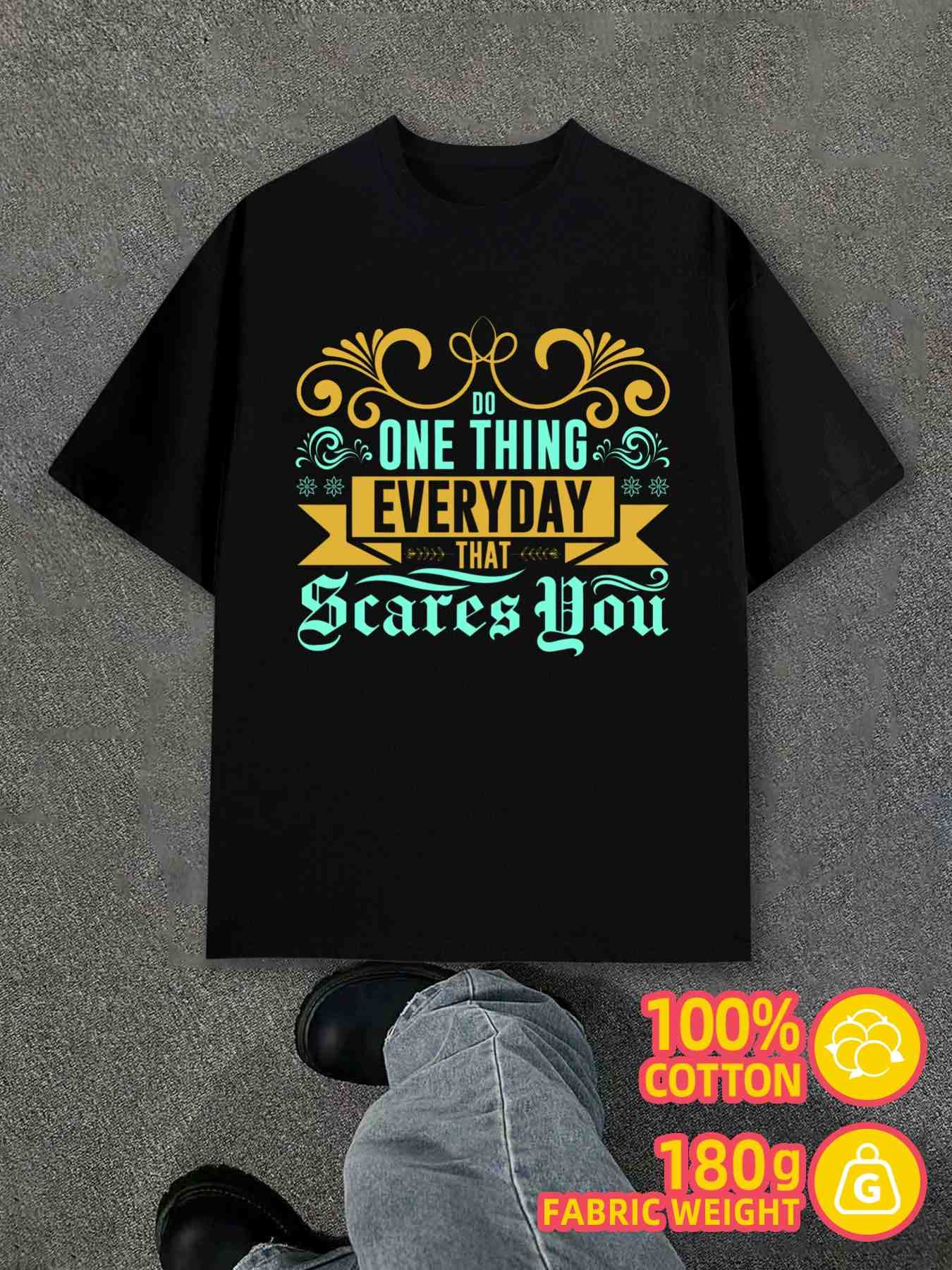Product Y2K Everyday Scares You Shirts Black Regular Fit S