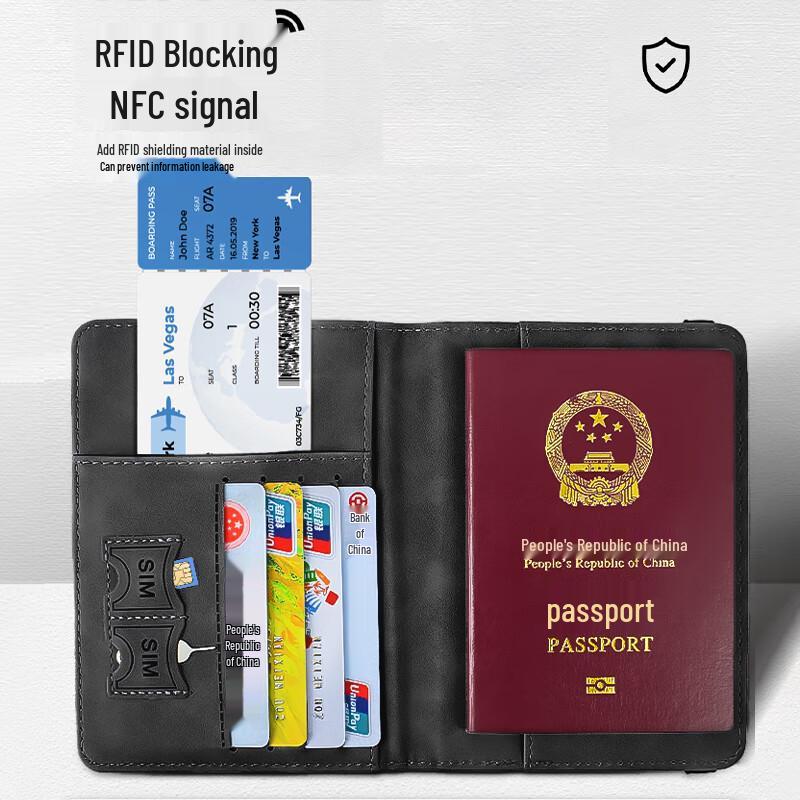 Portapasaporte de Viaje con Bloqueo RFID