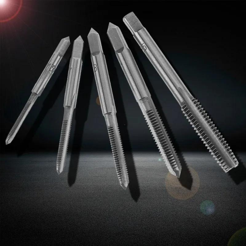 High Quality 6pcs T-type Wrench Drill Set Hand Tapping Tools Machine Screw Thread Tap Twist Bit M3/M4/M5/M6/M8 Tap Set DIY Tool