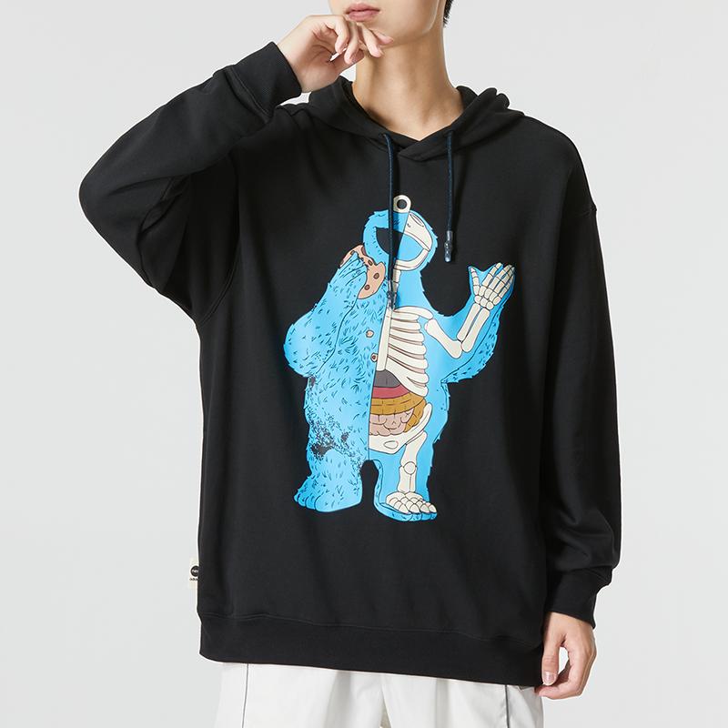 Adidas Neo Cartoon Print Sports Casual Pullover Sweatshirt Men Sweatshirt Black HM9946
