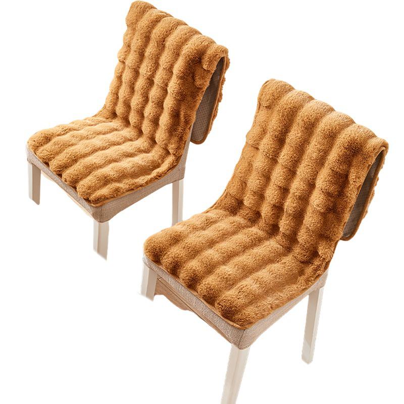 Winter Plush Non-Slip Thick Chair Cushion with Integrated Backrest for Living Room, Dining, and Office