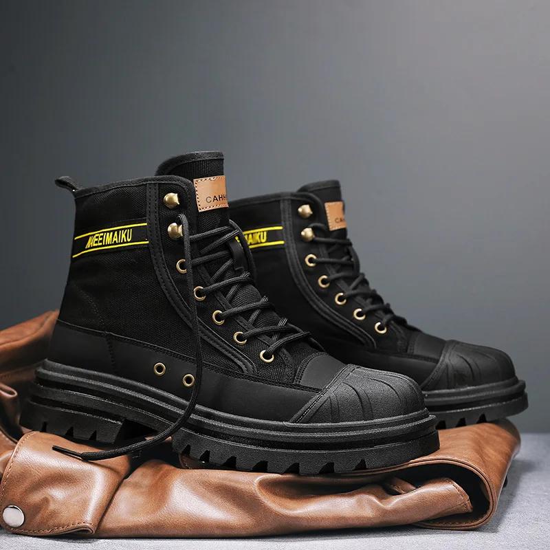 Fashion Classic hot selling men's shoes 2024 high top soft soled workwear shoes wear-resistant outdoor thick soled sports shoes sneakers