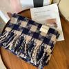 Autumn and winter new Maillard imitation cashmere plaid scarf women's winter senior sense versatile shawl thickened warm scarf
