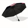 1pc Lips Print Pattern Automatic Opening/Closing Folding Umbrella with 33 Ribs, Plastic Handle, Windproof Portable Sunshade Umbrella Y250726073