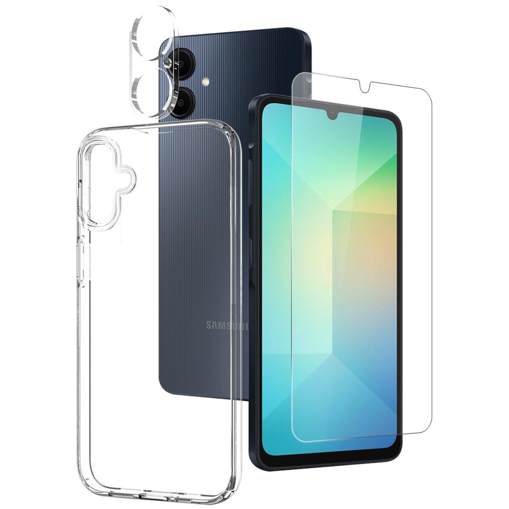 NORTHJO For Samsung Galaxy A06 4G TPU Phone Case Set with Front Screen Protector+Lens Film