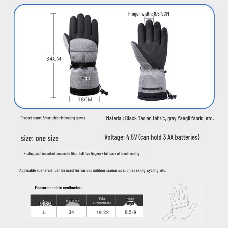 Smart Heated Touchscreen Winter Ski Gloves for Outdoor Sports