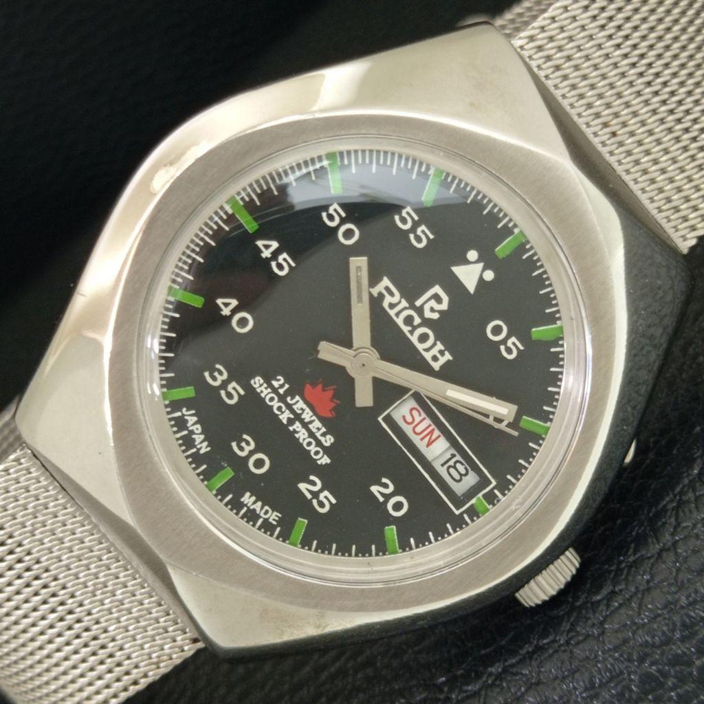 

RICOH R31 AUTOMATIC JAPAN MENS VINTAGE BLACK COLOR DIAL WATCH a705162-1