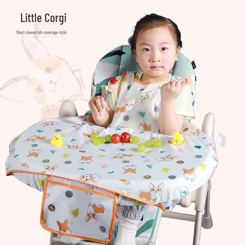 

Waterproof Baby Smock Bib with High Chair for Independent Eating One Size (6 months - 4 years)