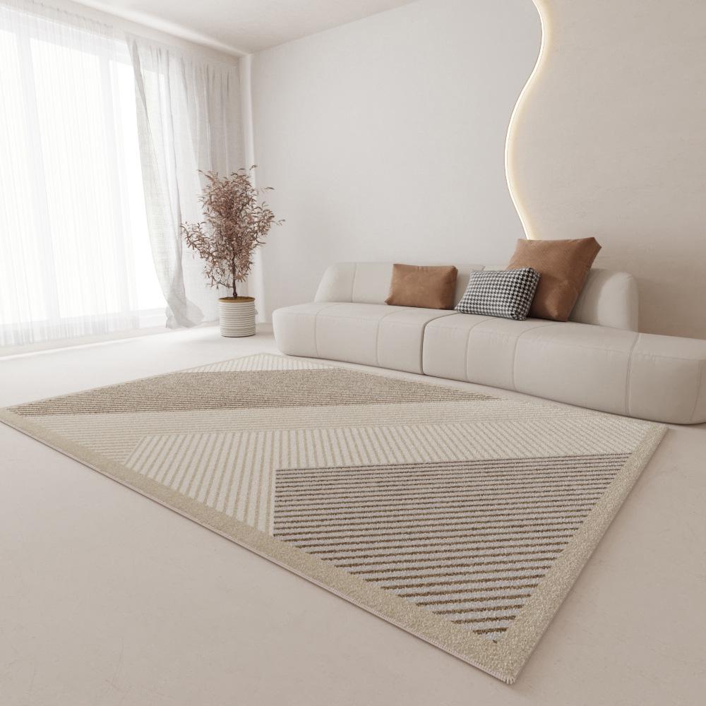 Cream Plush Non-Slip Luxury Living Room Carpet - Dirt-Resistant and Easy Care, 2024 Edition.