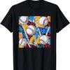 Baseball Ball Mosaic Pattern Print T-Shirt