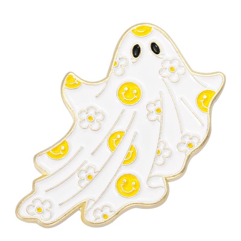 Stylish Haunting White Ghost Brooch Elegant Badge For Men And Women Accessories Clothing