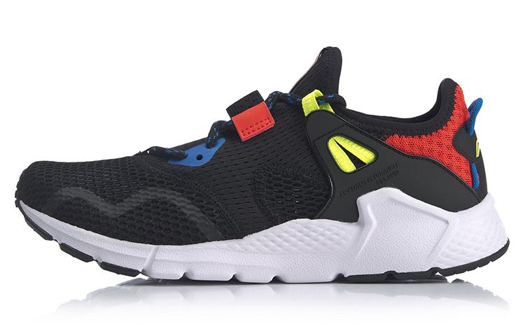 Li Ning Мафия Модные Нескользящие, Дышащие, Легкие Низкие Повседневные Кроссовки Мужские Черно-Красные AGLQ025-4 46