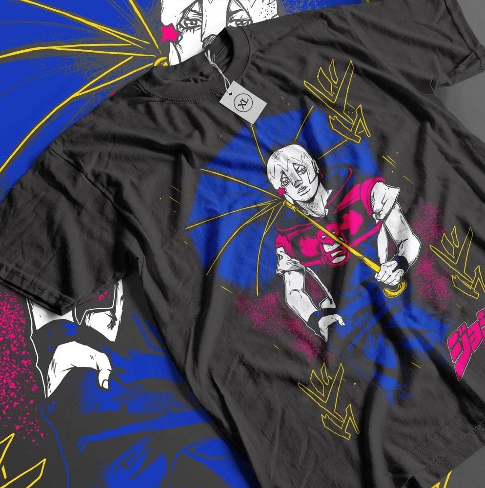 Anime Jodioo Jojos Bizarre Adventure Jotaro Graphic Black Tshirt Size S4XL S