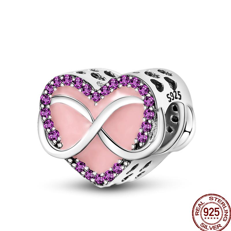 Copper Heart-Shaped Love Flower Element Valentine'S Day Gift Beads Suitable For 3Mm Original Bracelet Diy