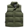 Winter New Feather Rong Cotton Vest Men's Solid Color Stand-Up Collar Versatile Sleeveless Vest Cold-proof Warm Cotton Jacket Men's