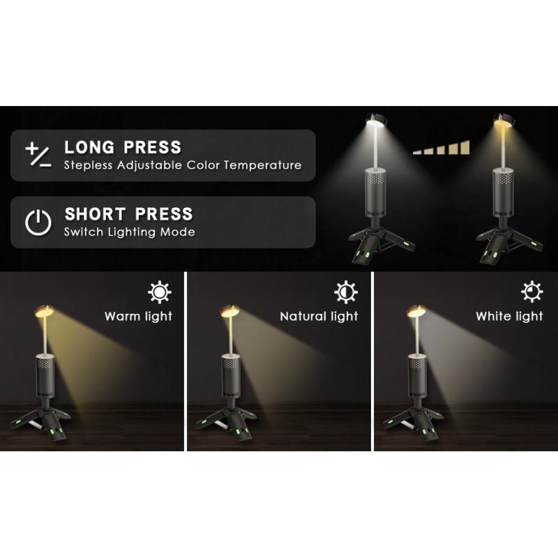 Telescopic Lantern 10000mAh Magnet Tripod Base Lightweight LED Adventure Hiking Fishing Tents Campsite Ambiance Camping Light