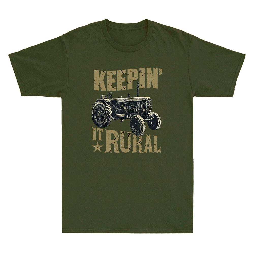 Tractor Keeping it Rural Funny Farm Tractor Farmer Gifts Vintage Men T-shirt M