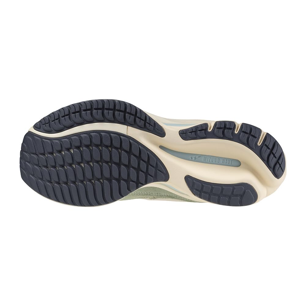 Mizuno Wave Rider B Casual Fashion Light Green x Black x Size 2E Sneakers, Beige, 23.0 cm,