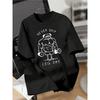 Men' Print T-Shirt - Summer Short Sleeve Casual Round Neck Tee with Muscular Dog Graphic, Gym & Casual Attire, Machine Washable Pet Lover Apparel