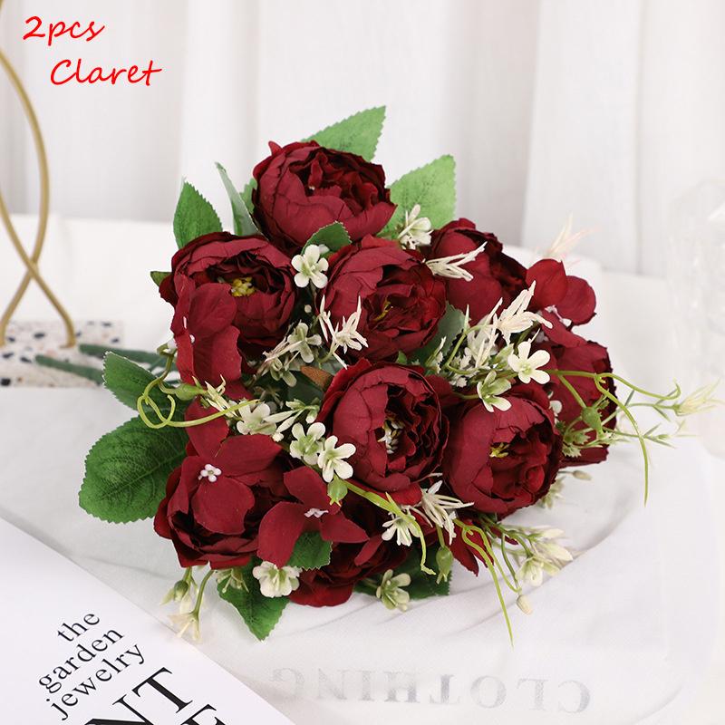 2PCS Artificial Flower Bouquets – For Indoor/Outdoor Gardening, Weddings, and Home Decor