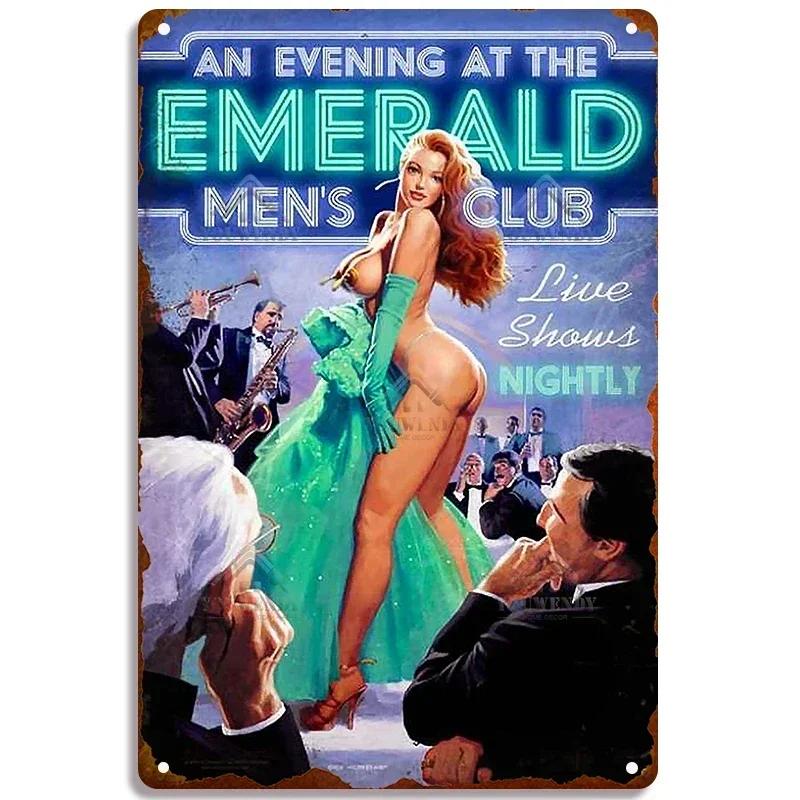 Las Vegas Schönes Mädchen Wandschild Metall Poster Männerhöhlen Wandaufkleber Weißblech Malerei Sexy Frauen Foto Dekor Plaketten