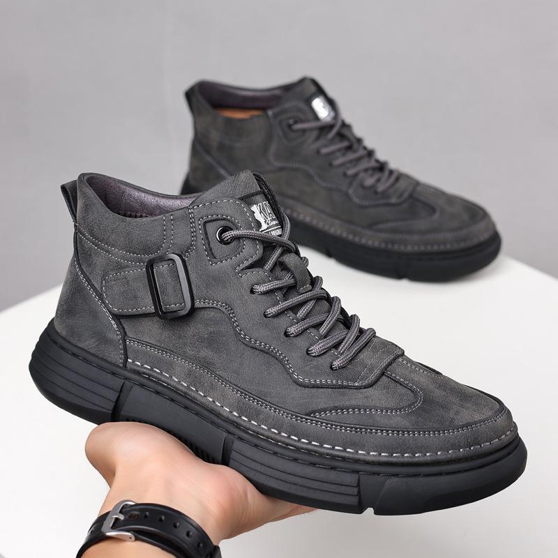 New 2024 Autumn And Winter Men's Shoes Outdoor Casual Retro Breathable High-top Lace-up Sneakers Men's Casual Shoes Size 38-44