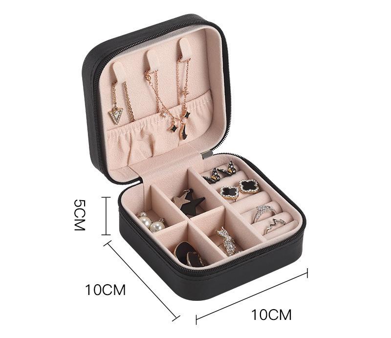 Travel Organizer Jewelry Case Leather Storage Earrings Necklace Ring Jewelry Organizer Display Portable Mini Jewelry Storage Box