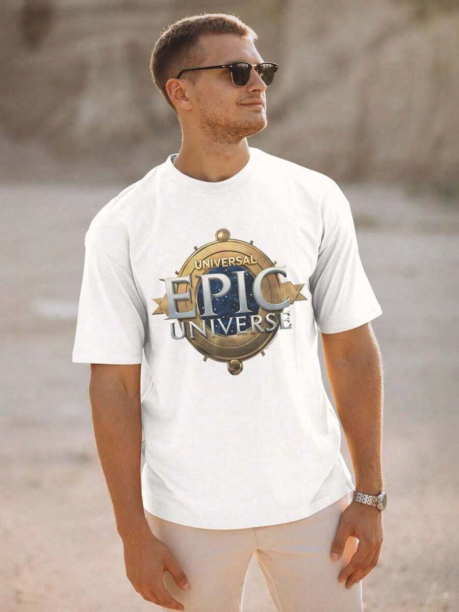 Unisex s Short Sleeve T-Shirt With  EPIC UNIVERSE  Graphic Design In White XXL