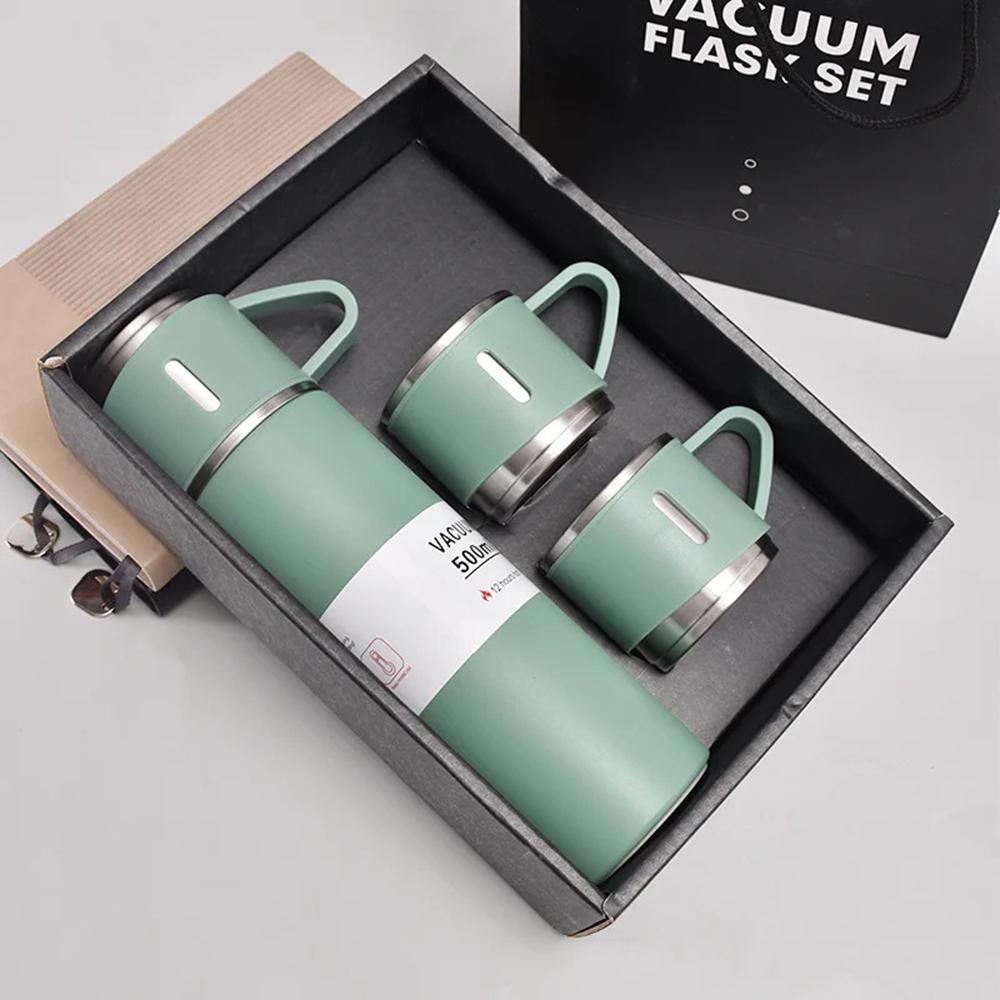 Set Regalo Tazze Termiche in Acciaio Inossidabile 500ML Stile Ufficio Business Borraccia Termica Sottovuoto Borracce da Esterno Isolamento Termico Tazza per Coppia.