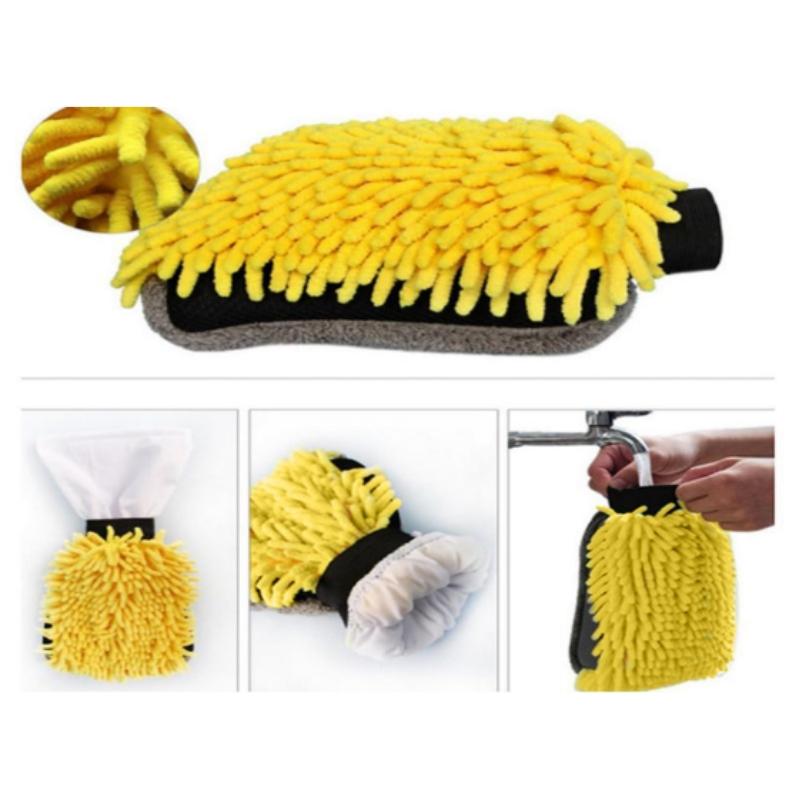 Microfiber Car Wash Mitt Soft Anti-scratch Double-Sided Chenille Ultra Absorbent Washing Gloves for Car Detailing Cleaning Tools