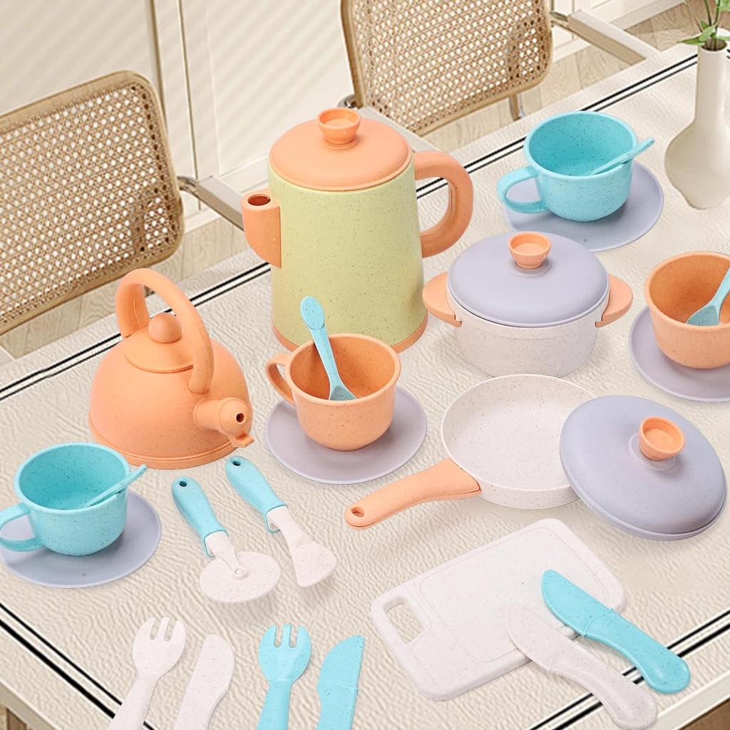 RUIDYA Pretend Play Kitchen Set - Toy for 2-3 Year Olds - Educational Toy - Includes Kitchen Utensils, Pots & Pans, Cooking Utensils, and Afternoon
