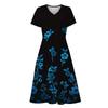 Abito Casual da Donna Estivo Casual Manica Corta Scollo a V Boho Vita Arricciata Stampato