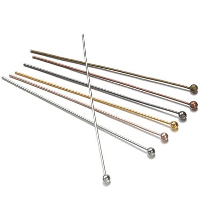 200 adet/grup 18 20 25 30 40 mm Metal Top Başlı İğneler 0.5mm Çubuk İğneler Konnektör Kendin Yap Takı Yapımı Boncuk İşleme Bulguları Malzemeleri