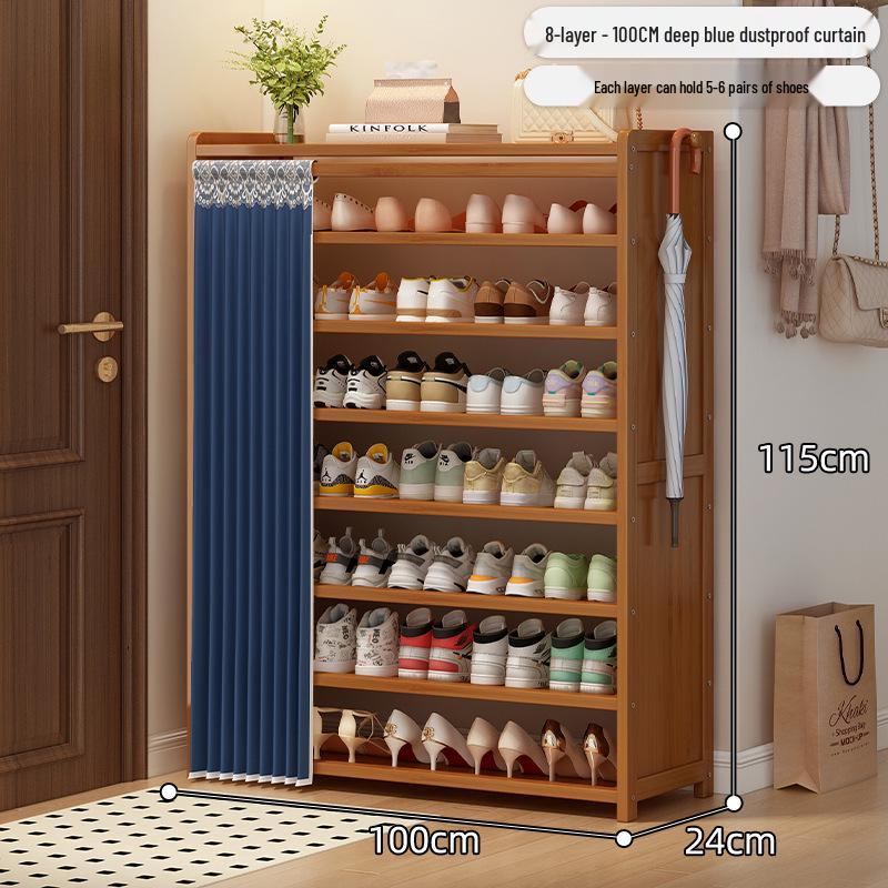 Bamboo Shoe Rack: Multi-Layer Dustproof Cabinet for Compact Home Storage
