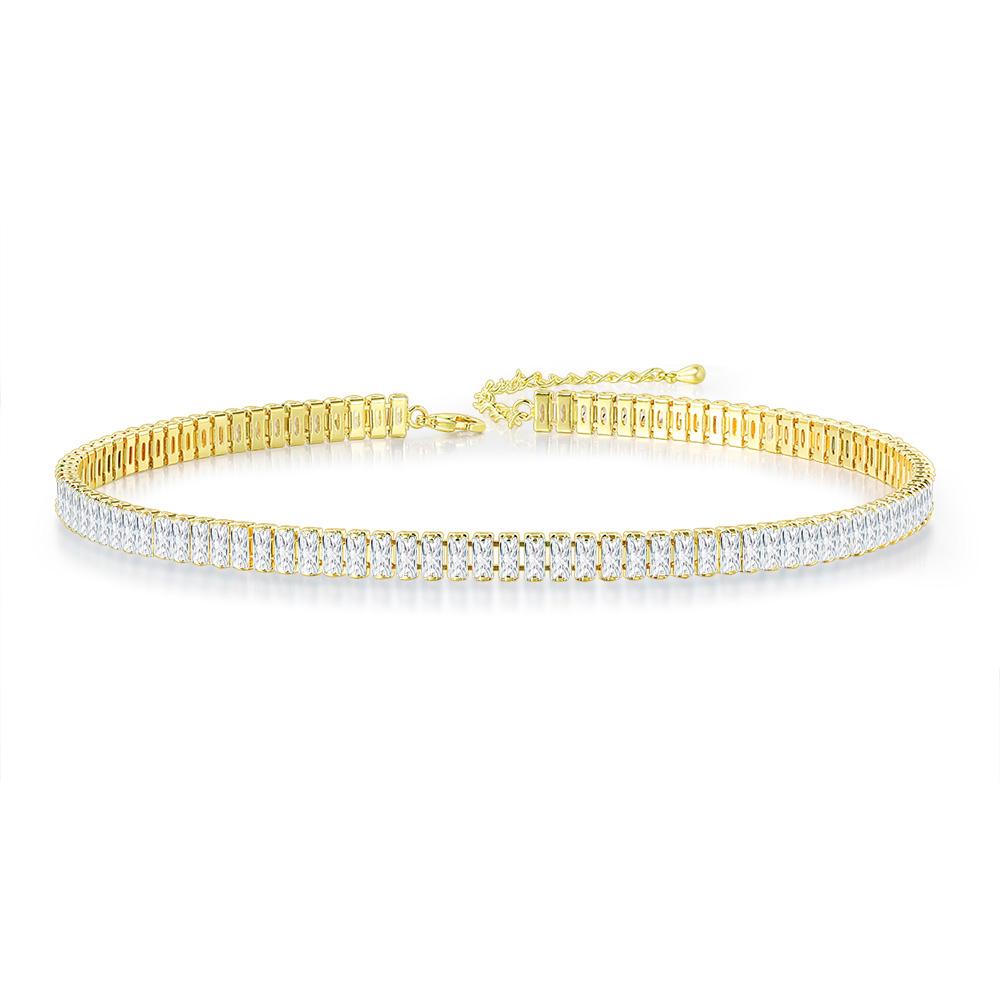 Sexy Crystal Tennis Short Choker Necklace for Women Luxury Dazzling Iced Out Zirconia Collar Chain On Neck Fashion Party Jewelry