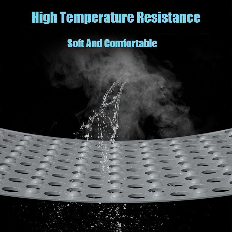 Bathroom Non-slip Mat Silicone Foot Massage Exfoliating Shower Massage Scraper Shower Mat with Sucker Cleaning Tool