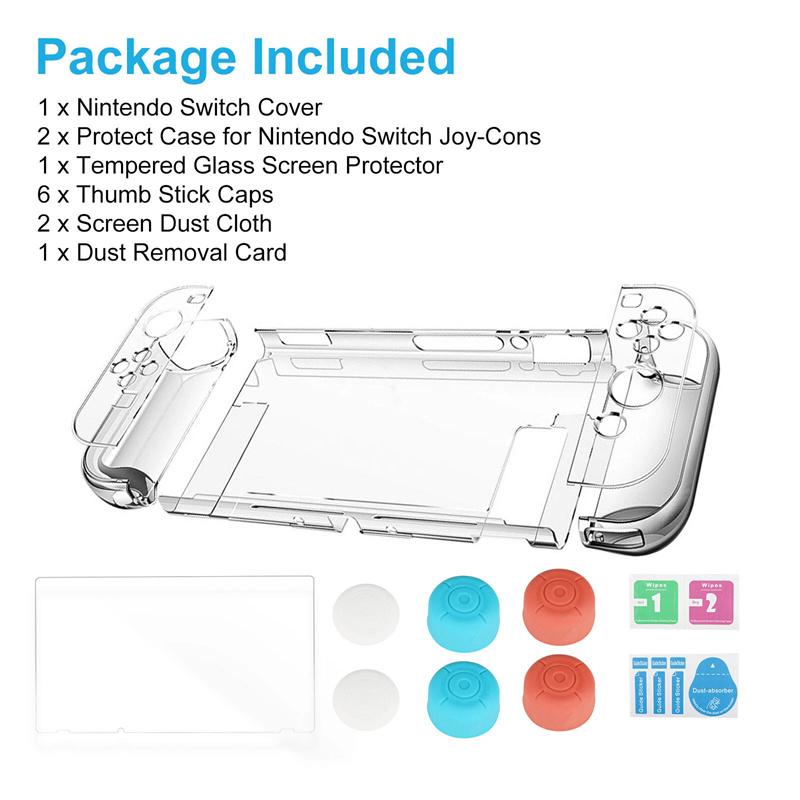 Clear Pc Hard Case Protective Cover Shell For Nintend Switch Console Joy-Con Controller Transparent Full Body Protector