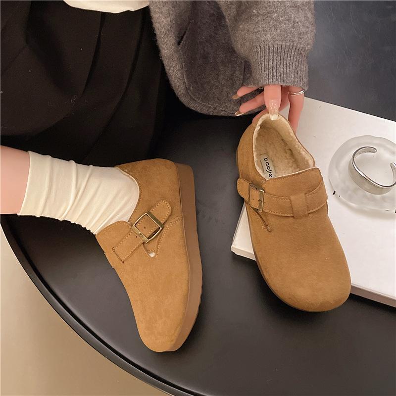 Boken Shoes Women's Platform 2025 Autumn and Winter New Mori Retro Casual Flat Bottom Ugly Cute Big Head Single Shoes Casual Shoes Women