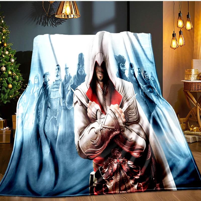 Assassin Game Flannel Blanket, Use for Birthday/Holiday Gift, Soft Blanket for Sofa/Bed/Camping/Office/Tourism Use,All Seasons