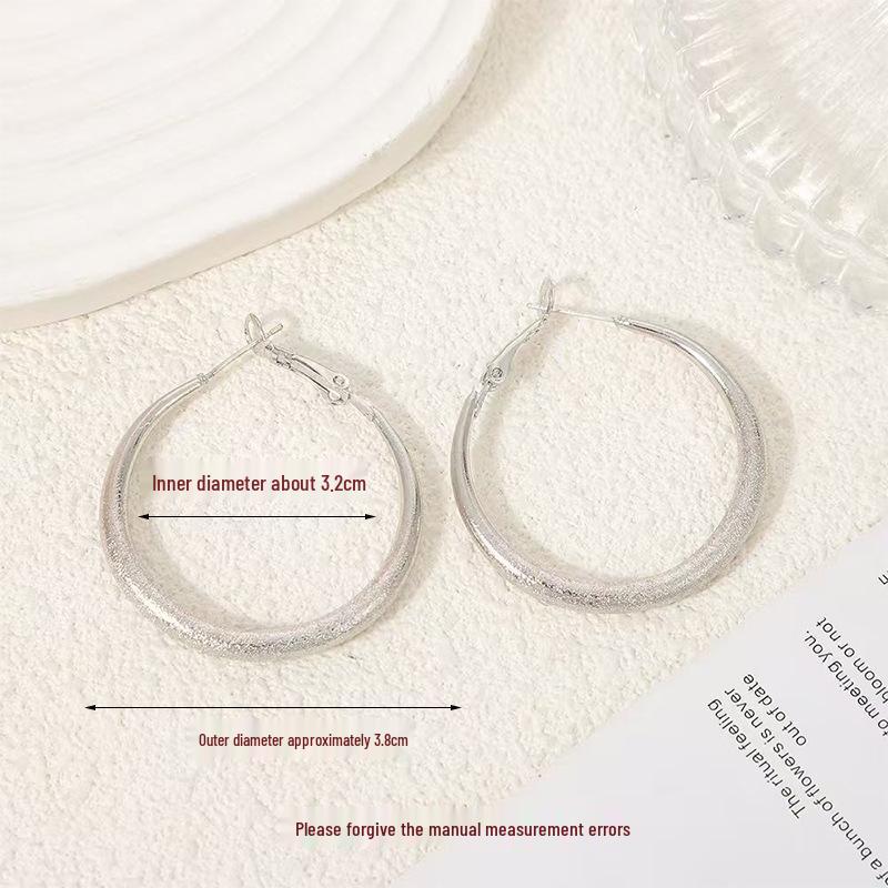 French Luxe Large Circle Earrings - Trendy, Versatile, and Exaggerated Ear Ornaments with High-End Design